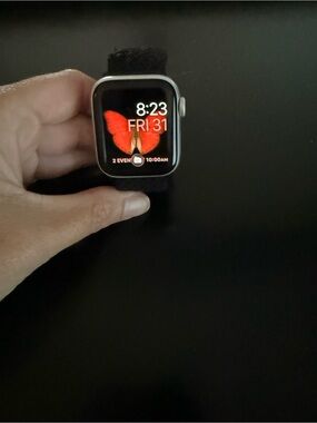 Apple Watch with Black Case and Black Braided Band